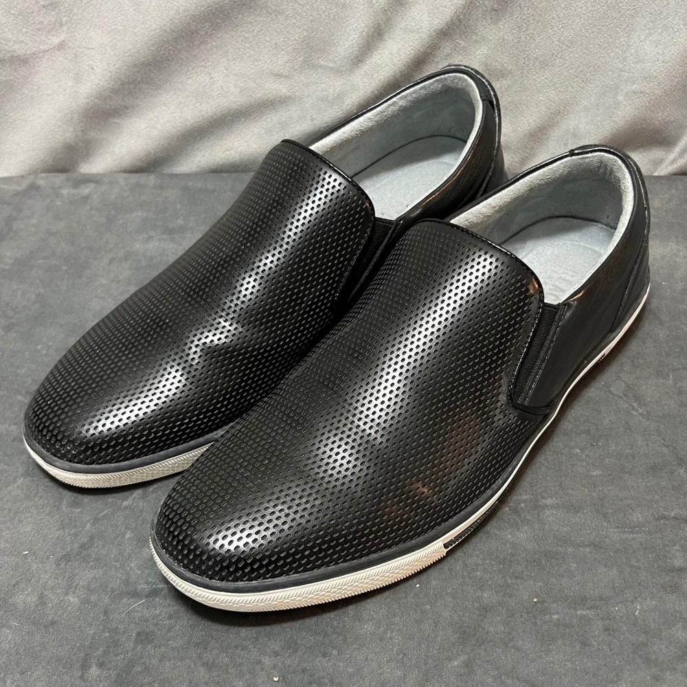 Reaction Kenneth Cole Mens Size 8 Slip On Loafers‎ Black Perforated Casual Shoes